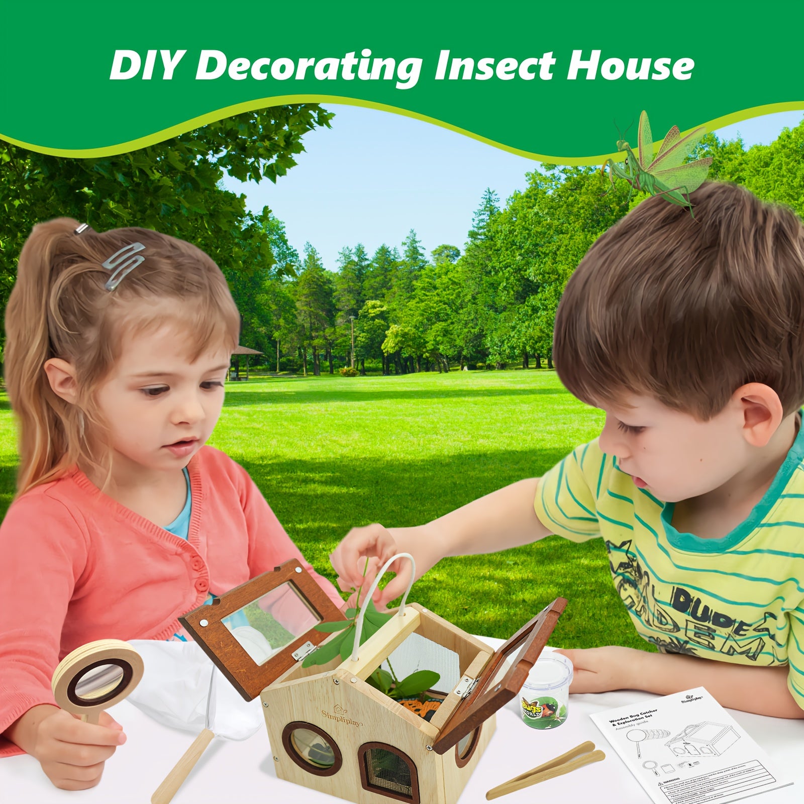 Outdoor Adventure Insect Trap Set with Hut Net and Magnifying Glass