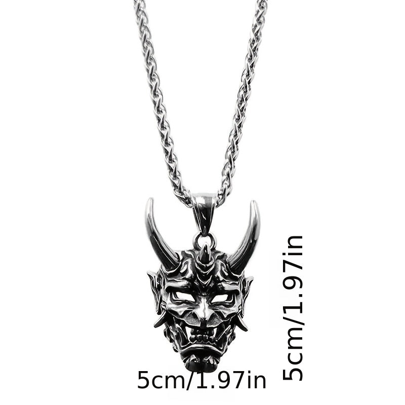 Men's Ghost Monster Mask Pendant Necklace