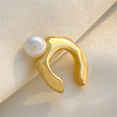 Faux Pearl Decor Ear Cuff Minimalist Style Jewelry