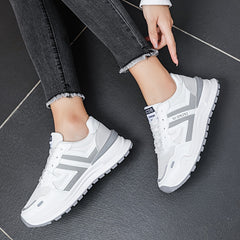 Women's Colorblock Lace Up Sneakers Non Slip Running Shoes