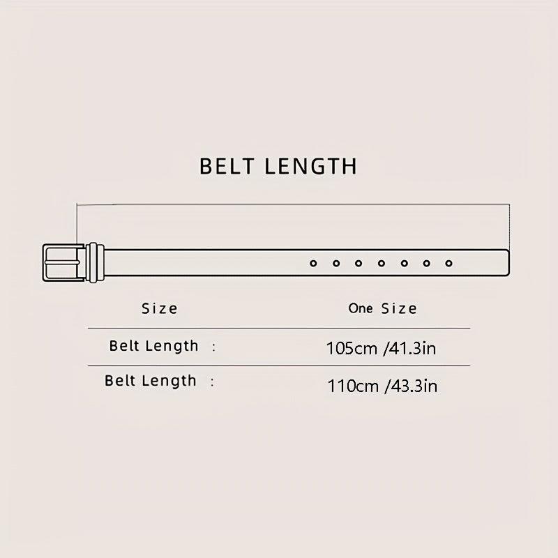 Rectangular Buckle Belt Casual PU Belt Unisex Jeans Pants Belt