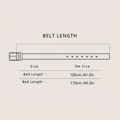 Rectangular Buckle Belt Casual PU Belt Unisex Jeans Pants Belt