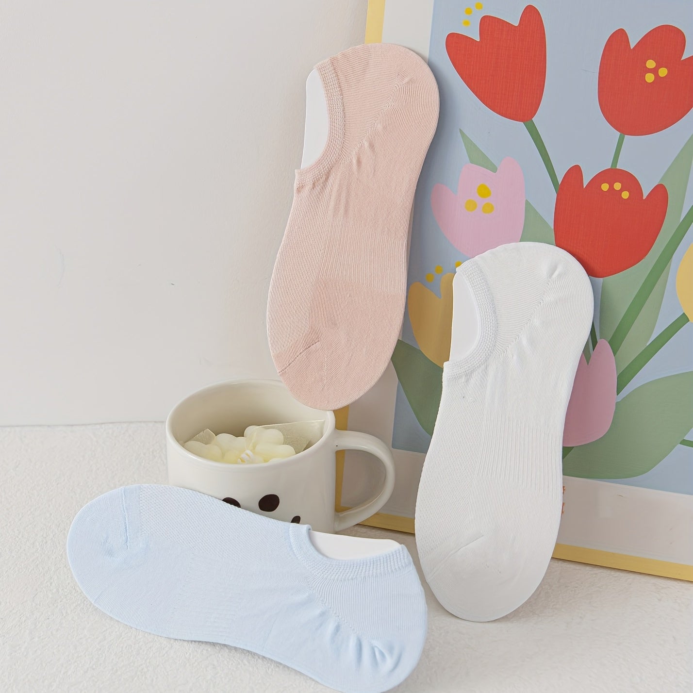 5 Pairs Women's Low Cut Ankle Socks Soft & Lightweight Solid Colors