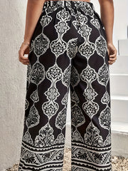  Boho Pants Women's Plus Tribal Print Wide Leg Loose Trousers