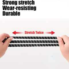 2pcs Bike Bungee Cords 3 In 1 Strap Rope Elastic With Two Plastic Hoods