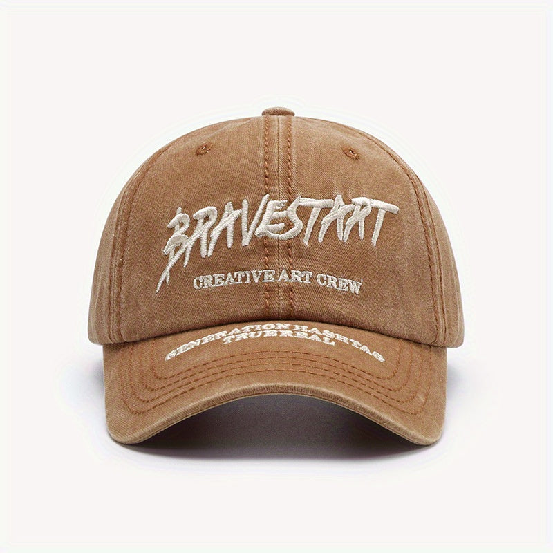 Outdoor Curved Brim Letter Embroidery Men's Peaked Cap Baseball Cap