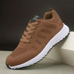 Women's Rainbow Mesh Sneakers Lace Up Sporty Running Shoes