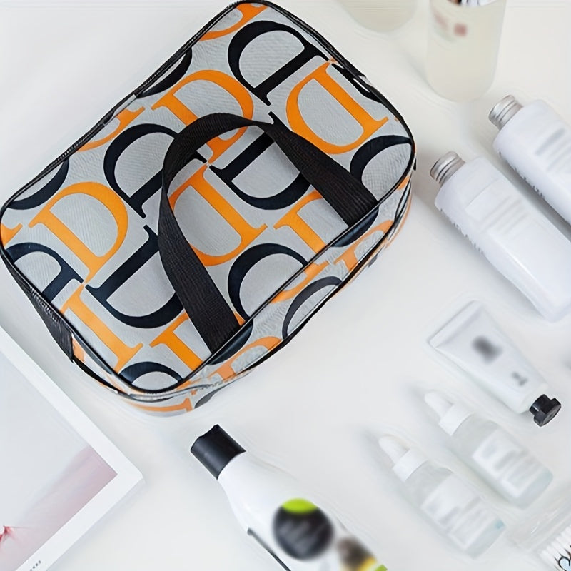 Letter Pattern Toiletry Bag Large Capacity Cosmetic Bag Makeup Storage Bag