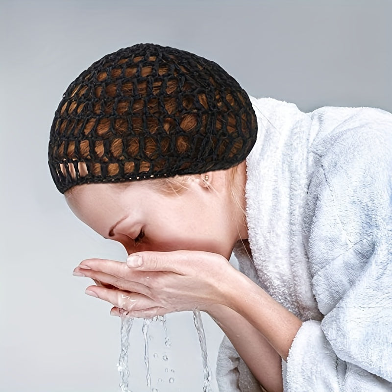 Crochet Hair Net Knitted Snode Hat Women's Hollow Out Headwear