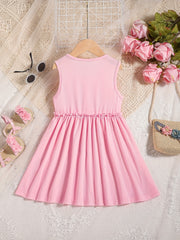 Girls' Solid Sleeveless Sundress Princess Dresses