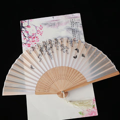 Silk Fan Chinese Folding Home Decoration Art Craft Gift Dancing Hand Fan