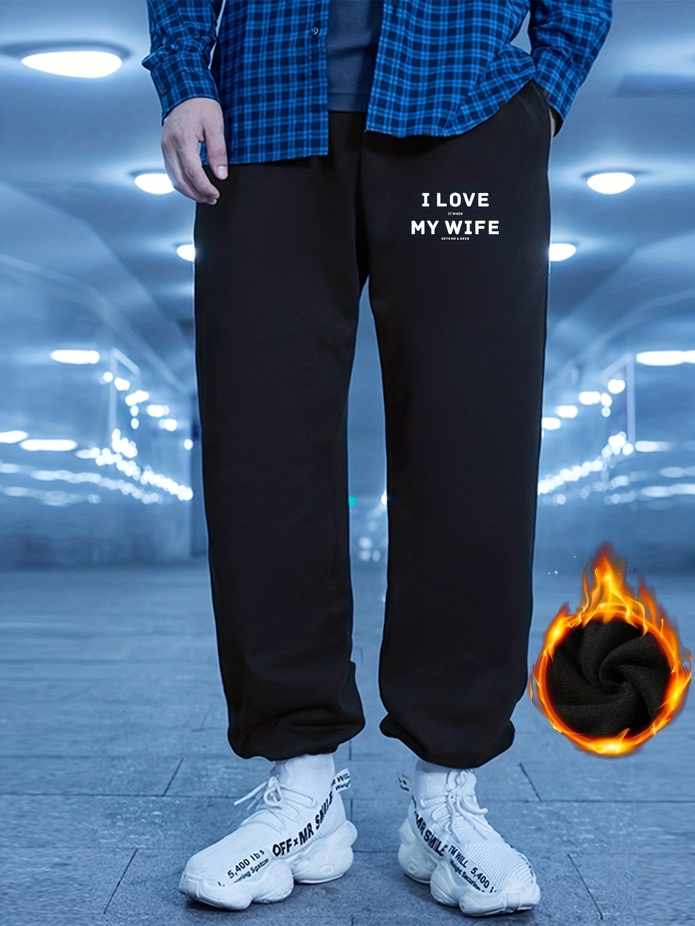 I Love My Wife Letter Print Men's Sweatpants