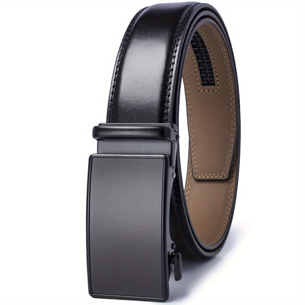 YOORAN Men's Ratchet Leather Dress Belt, Cut-to-Fit, 1.7 x 62.2