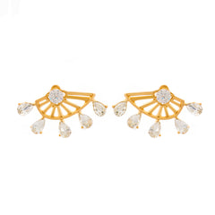 Zircon Geometric Earrings Rear Hanging Love Water Drop Earrings