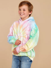 Tie Dye Print Boys Hooded Sweatshirt for Spring Fall