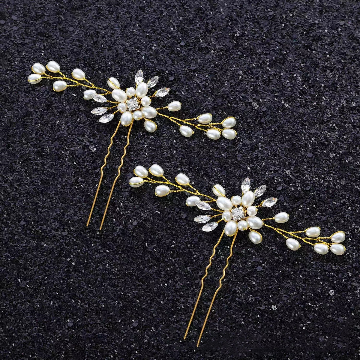 2pcs Pearl Crystal Hairpin Bridal Wedding Party Favor Decorations