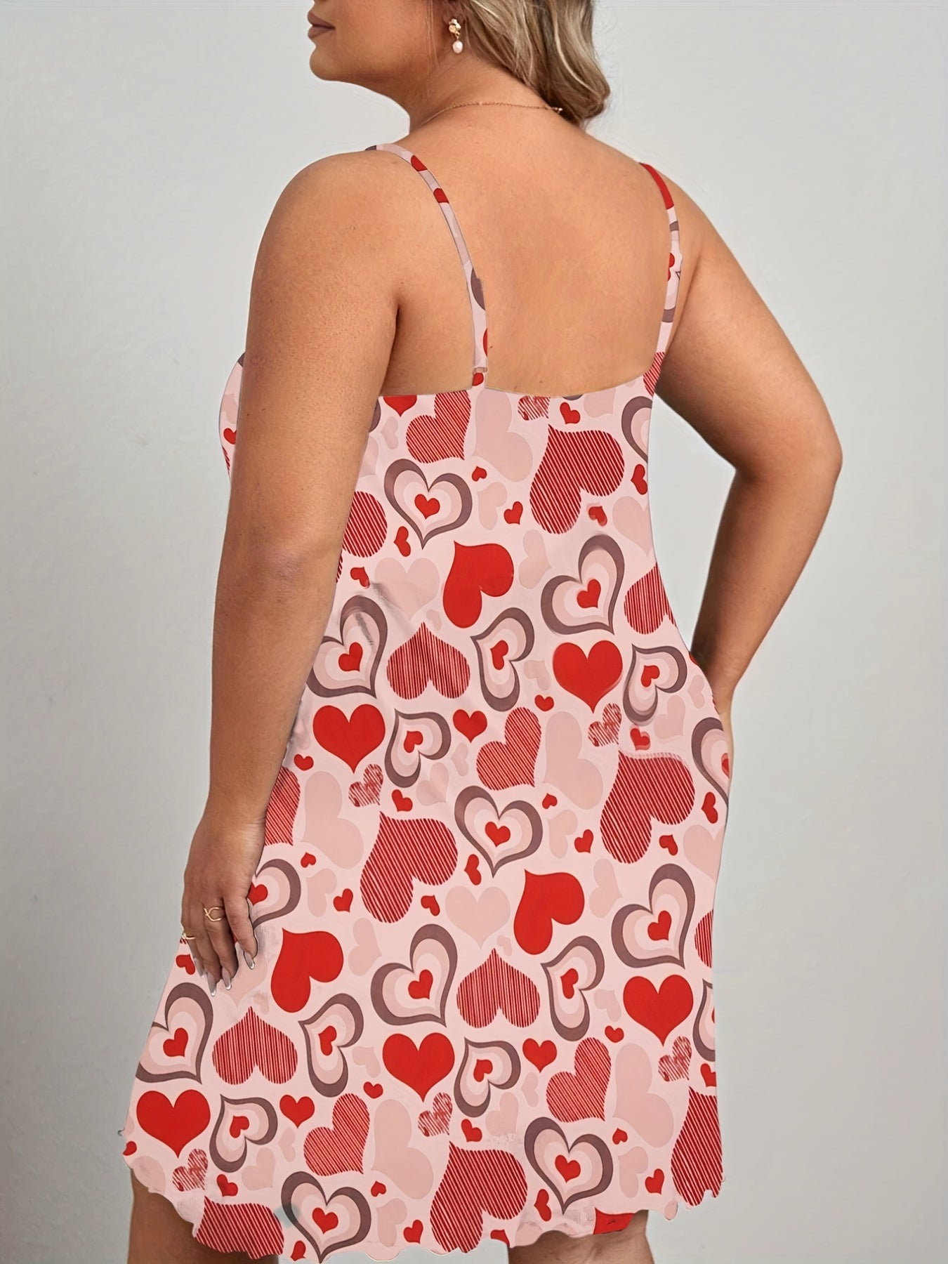  Heart Print Cami Sleep Dress