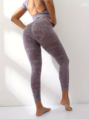 Camouflage Pattern Leggings High Waist Yoga Tight Pants