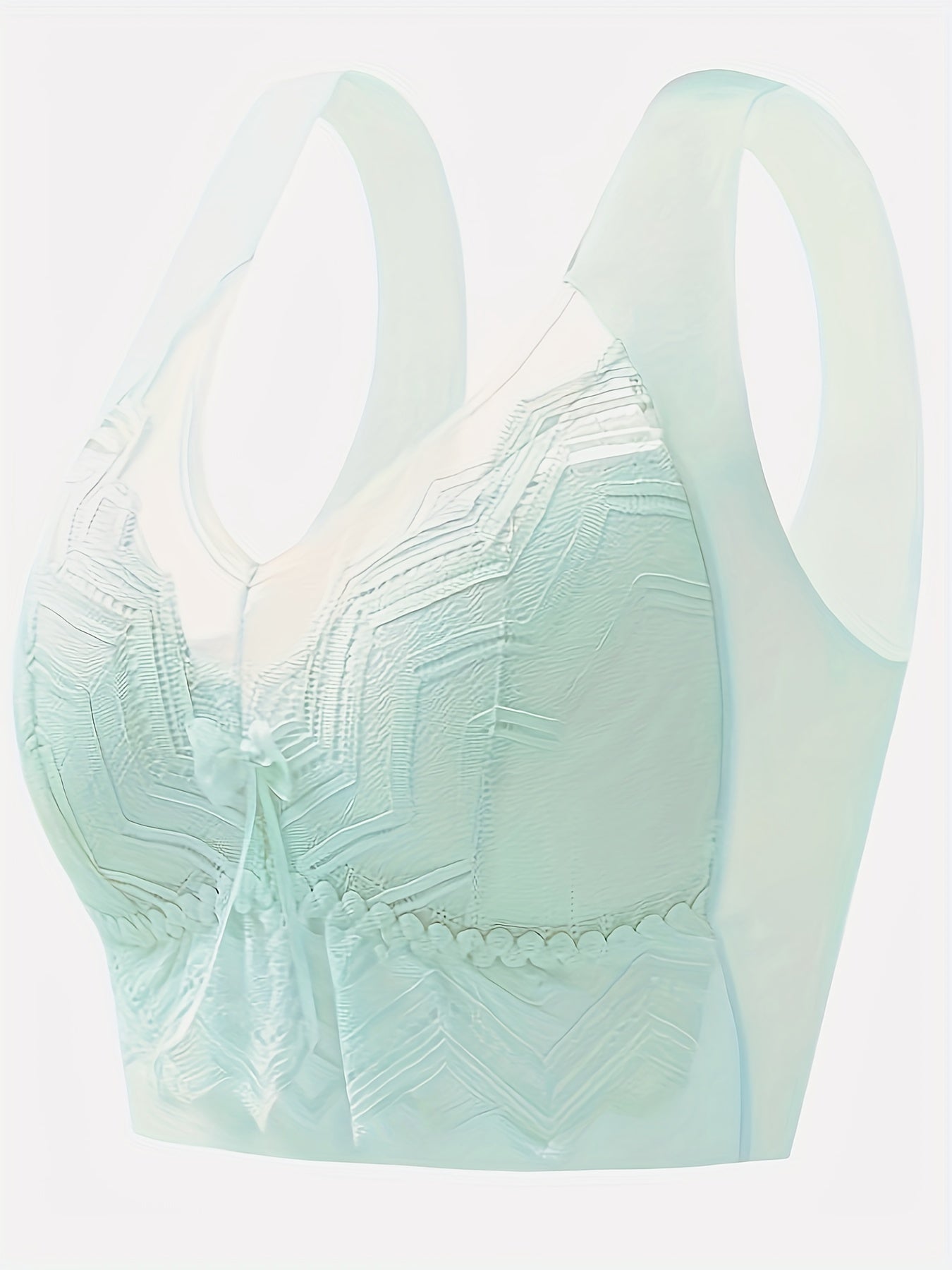 Lace Wireless Full Coverage Bra, Comfy & Breathable, Women's Lingerie