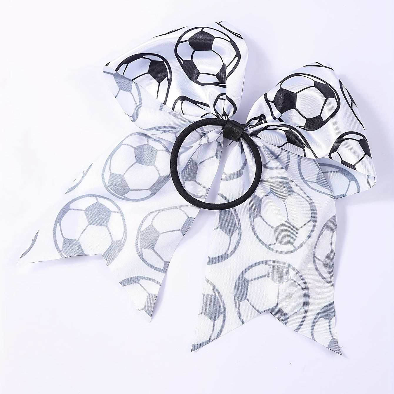 Soccer Print Bow Hair Tie Ponytail Hair Tie Hair Accessories