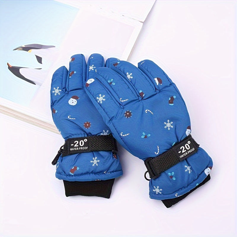Kids Waterproof Ski Gloves for Cold Weather, Ages 6-10