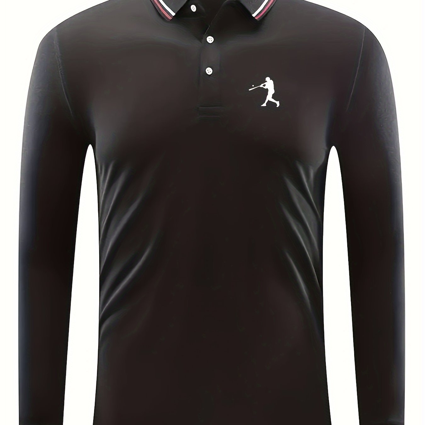 Baseball Pattern Long Sleeve Shirt Men's Casual Fit