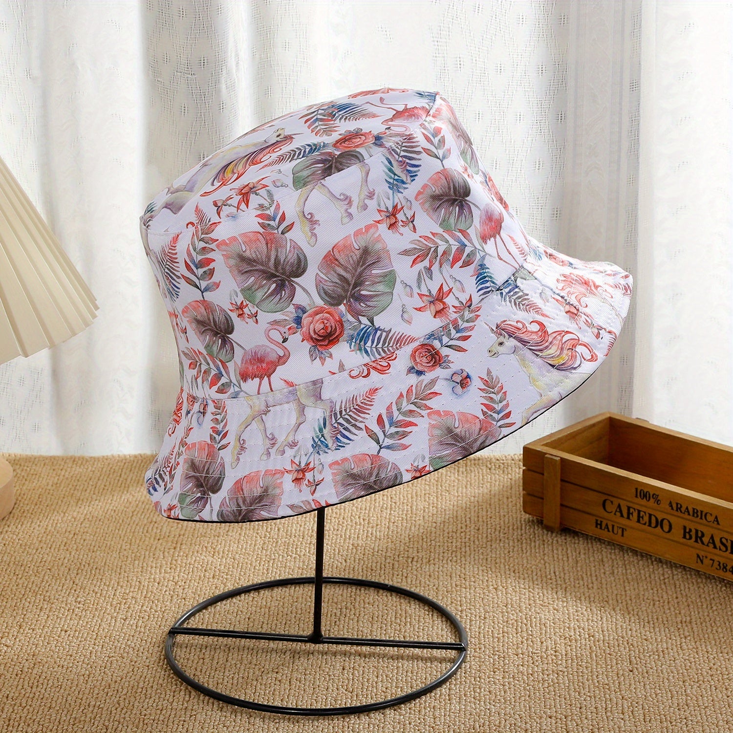 Casual Reversible Bucket Hat Unicorn Print Set Mushroom Hat