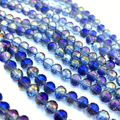 8mm Transparent Purple AB Round Glass Beads for Jewelry Making