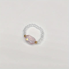 Colorful Crystal Glass Beads Ring for Women
