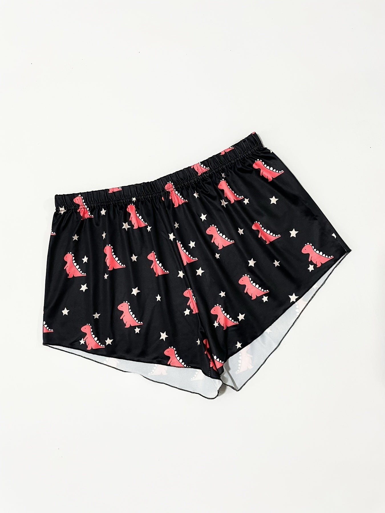 Women's Plus Dinosaur & Star Print Stretch Pajama Shorts