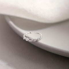 18K Plated Zircon Ring Adjustable Finger Size Jewelry For Men/Women