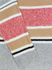  Colorblock Stripe Print One Shoulder Jumper