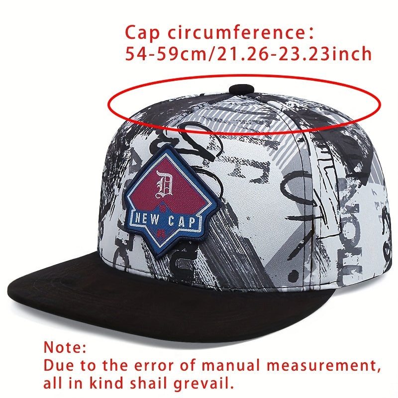 Gothic Label Embroidered Baseball Cap Vintage Graffiti Print Snapback Hat