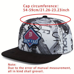 Gothic Label Embroidered Baseball Cap Vintage Graffiti Print Snapback Hat