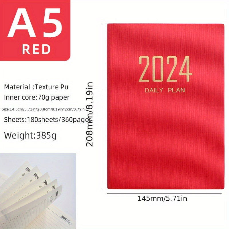 A5 Daily Planner Notebook 365 Days English Calendar