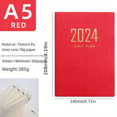 A5 Daily Planner Notebook 365 Days English Calendar