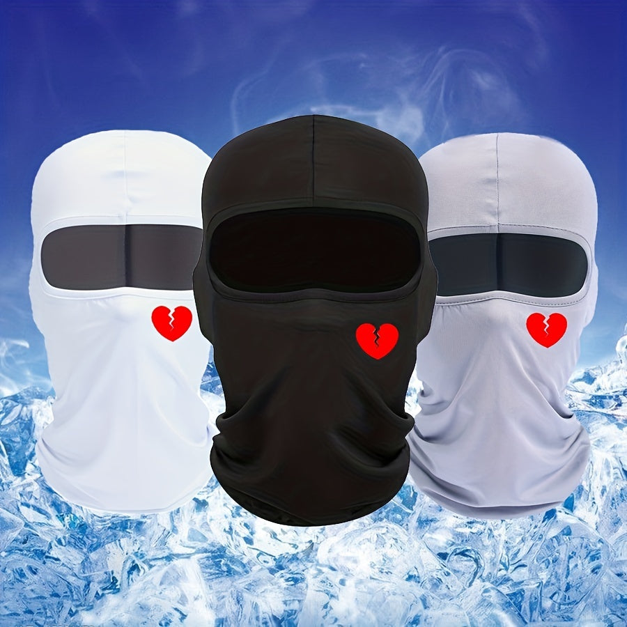 Broken Heart Print Balaclava Ski Mask Unisex Neck Gaiter