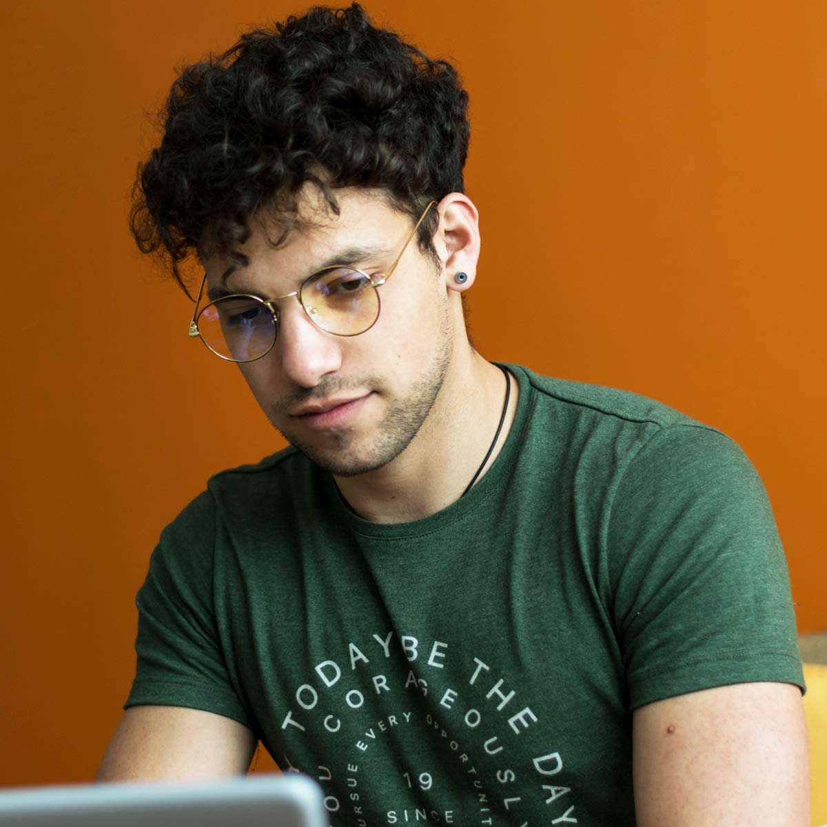 Men's Brass Round Glasses Frame