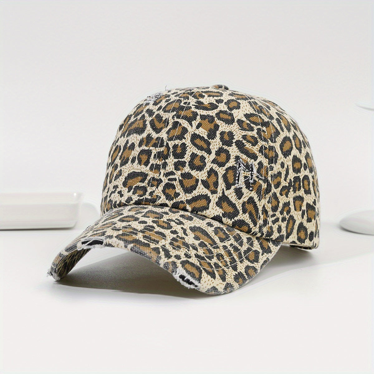 Leopard Print Ponytail Baseball Cap Sun Hat