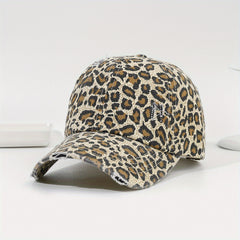 Leopard Print Ponytail Baseball Cap Sun Hat