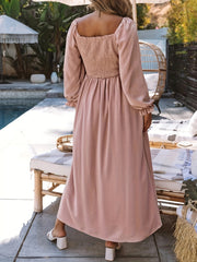 Women's Plus Size Lantern Sleeve Maxi Dress