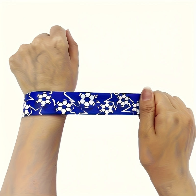 12pcs Football Slap Bracelets - Soccer Wristband Snap Bands for Boys