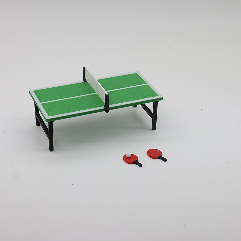Mini Table Tennis Set Plastic Accessories for Toy House Decoration