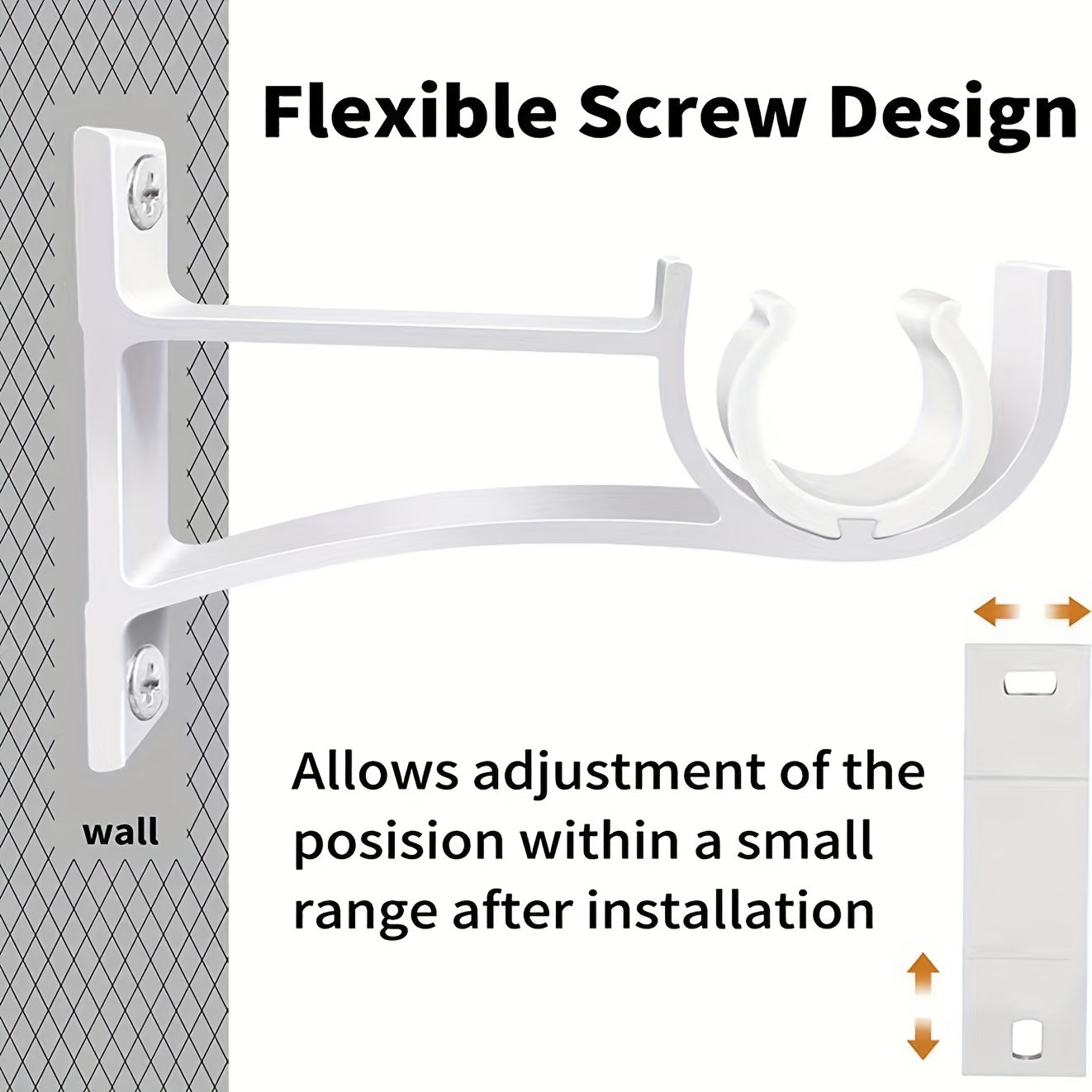 Heavy Duty Double Curtain Rod Brackets, Set of 2, Supports Up To 50kg