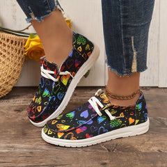 Heart Pattern Skate Shoes for Women