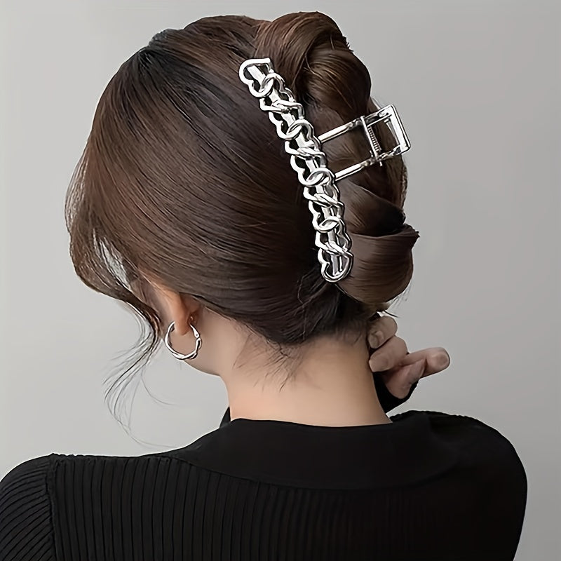 Metal Hair Claw Female Hair Claw Shark Claw Heart Shape Hair Headwear