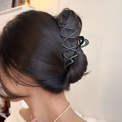 Wavy Hair Claw Clip Alloy Non Slip Strong Hold Grip Hair Jaw Clip