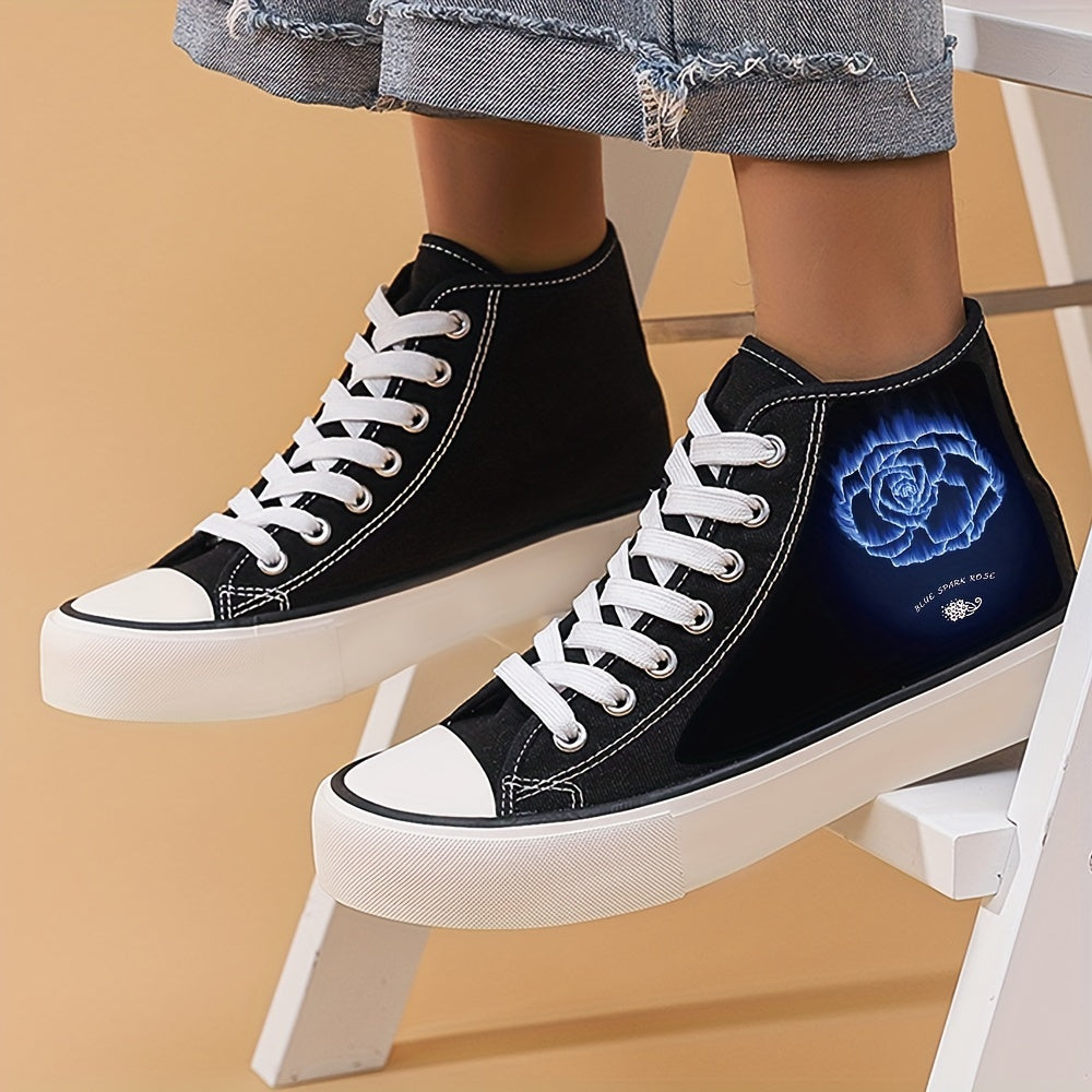 Women's High Top Sneakers Floral Pattern Lightweight Breathable Outdoor Shoes