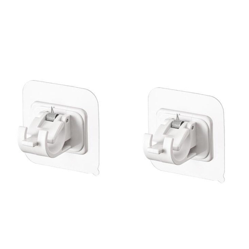 2pcs Adhesive Hanging Pole Holder No Drilling Curtain Rod Holder