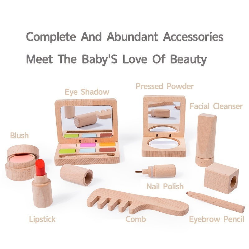 Wooden Play House Makeup Toy for Girls